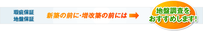 新築の前、増改築の前には地盤調査をおすすめします。